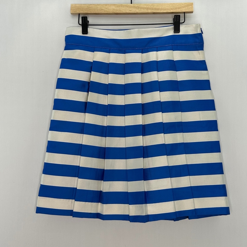 Michael Kors ARCHIVE PIECE Pleated Nautical Stripe Skirt Blue White Preppy Sz‎ 8